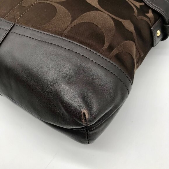 Coach Brown Canvas Signature Chain Convertible Shoulder Bag F18862 - Picture 8 of 11